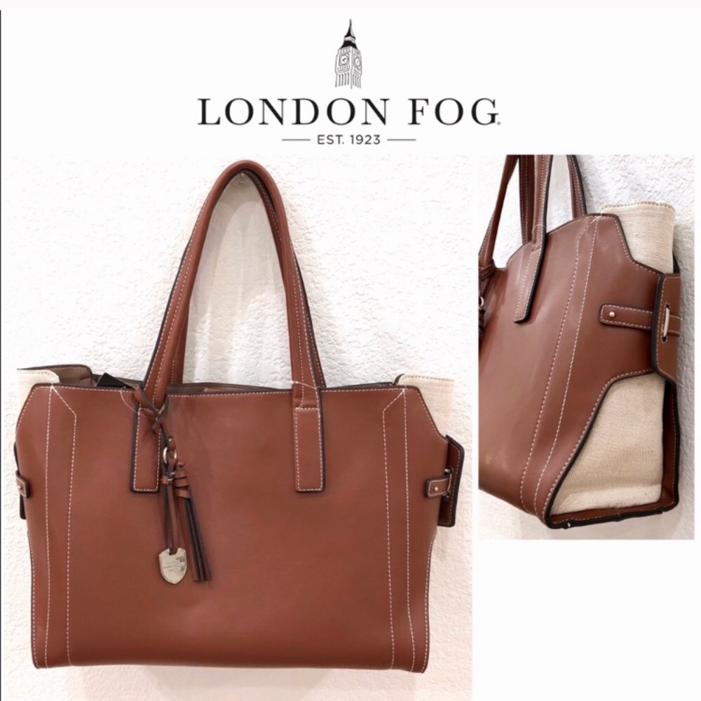 NWT London Fog Russet Brown Large Carry All Tote